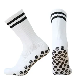 Custom Athletic Ankle Socks for Boys Anti Slip Floor Grip for Canoe Crew Hiking Travel Soccer Knitted with Logo on Cuff Bottom