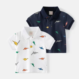 Custom Baby Clothes 4 to 6 Years Full Print Lapel Kids Tshirt Summer Boys T shirts Polo Shirts