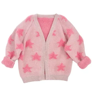 Custom Baby Girl Winter Custom Pattern Soft Warm Fluffy Cardigan Sweaters