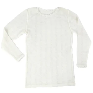 Custom Baby Girls Kids Toddlers Merino Wool Blend Pullover Sweater Clothing Knitwear Ruffle Neck Pullover