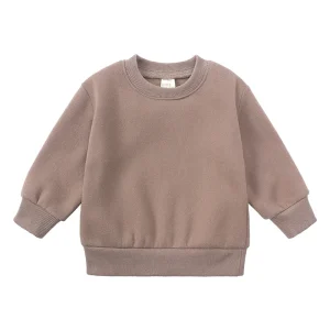 Custom Baby Thick Sweater Long Sleeve Boys Kids Clothing Sweatsuits Baby Crewneck Sweatshirt Sets