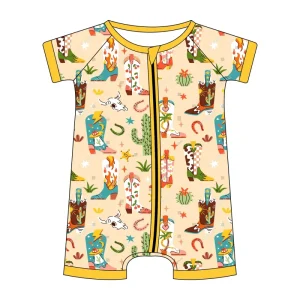 Custom Bamboo Baby Onesie Short Sleeve Unisex Sleepwear Soft Breathable Romper with Cute Print New Arrival