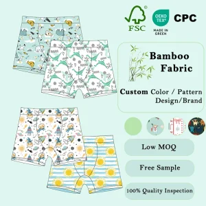 Custom Bamboo Christmas Boxers Briefs Personalized Boys and Unisex Kids Winter Gift Casual Style