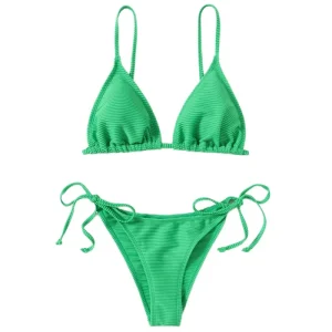 Custom Bikini Swimsuit Sexy Fashion Split Swimwear Bikinis Set Beachwear Push up Solid Swimming Suit for Women