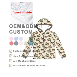 Custom Boy Rain Coat Waterproof Windproof Fleece Hoodie Quick Dry Breathable Reversible Children’s Winter Outerwear