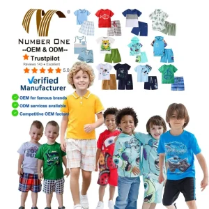 Custom Boy Summer Clothing Sets Casual Children Short Sleeve T Shirt Shorts 2 Piece Suit Kids Summer Clothes for Boys