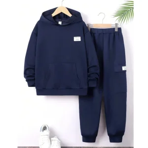 Custom Boys Hoodies Sweatshirts Unisex Loungewear Set Organic Cotton Sweatpants and Hoodie Set