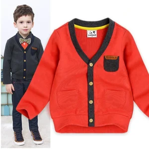 Custom Boys Knitted Cardigan OEM Multiple Colors 7 Day Sample in Stock Kids Clothing Factory Foshan
