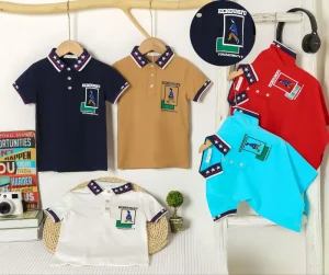 Custom Boys Polo T shirts Shirts Model CAF065 Ages 2-6 Years Short Sleeve Sublimable for Summer Casual Style 2.08 Dollars