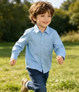 Custom Boys’ School Shirt OEM Multiple Colors, 7-Day Sample | in Stock | Kids Clothing Factory Foshan