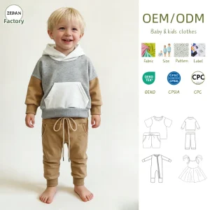 Custom Casual Children’s Hoodie Set with Logo for Baby Boys Cotton Long Sleeve Spring Autumn Pants & Sweatshirt 0 8T