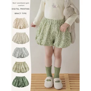Custom Children Clothes Trendy Casual Children’s Skirted Shorts Korean style Fashionable Breezy Silhouette Kids Girls Shorts
