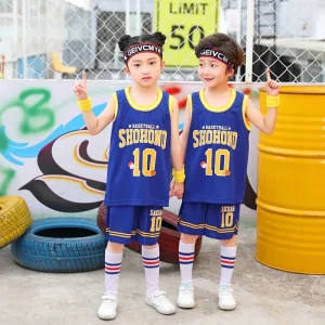 Custom Children’s Basketball Sportswear Set Quick Dry Jersey for Boys Girls for Kindergarten Primary School Competitions Printed