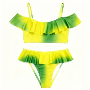 Custom Children’s Girls Swimwear with UV Protection Print Pattern Spandex Polyester Material for Beachwear