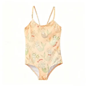 Custom Children’s One-piece Print Swimwear for Girls with SPF 50 Protection Beach Use Nylon/Cotton Material