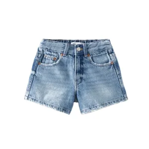 Custom Cotton Kids Acid Enzyme Wash Denim Casual Jeans Shorts for Girls