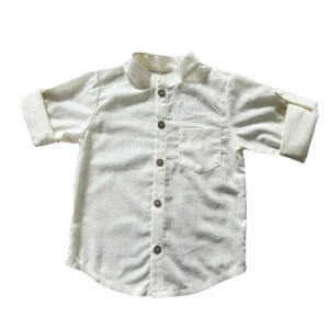 Custom Cotton and Linen Polo T-shirt for Baby Boys Summer Linen Short Sleeve Shirt with Button