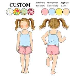 Custom Cute Kids Pink Casual Shorts Elastic Waist Drawstring Quick Dry Toddler Girls Breathable Soft Summer Wear OEM Available