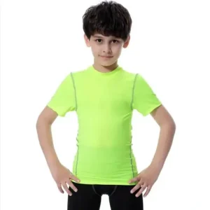 Custom Design Kids Boys Girls Fitness Short Sleeve Sports T Shirt Quick dry Gym Clothes Training Tight Plain Compression Shirts