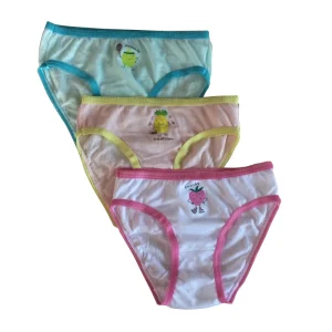 Custom Design Packs Cartoon Print Girls Briefs and Cotton Kids Underwear