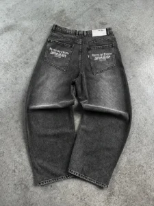 Custom Embroidered Streetwear Jeans Men’s Straight Y2K Boys Baggy Jeans Acid Wash Vintage Plus Size Men’s Jeans