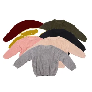 Custom Fashionable Baby Girl Winter Clothes Woolen Sweater Classic Knitted Newborn Baby Boy Child Kids Girls Sweaters