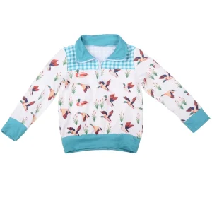 Custom Free Design Logo Embroidery High Low England Style Little Baby Girl O neck Soft Loose Fit Wool Nylon Anti Wrinkle