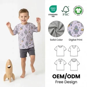 Custom GOTS Certified Organic Cotton T Shirt Private Label Organic Cotton Boys T-shirt Manufacturer