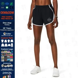 Custom Girls Athletic Quick Dry Running Shorts Active Sports Track Yoga Contrast Stitching Women’s Sports Shorts