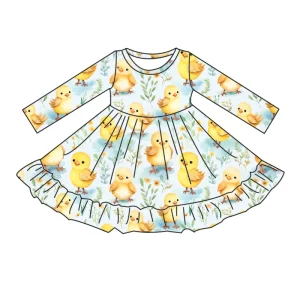Custom Girls Designer Dress Brand Dresses for Girls Kids Clothing Factory Stylish Milk Silk Dress
