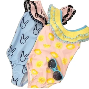 Custom Girls Kids One-Piece Bathing Suit Waterproof Recycled Swimwear With Unique Print for Plus Size Children