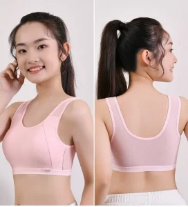 Custom Girl’s Underwear 888# Big Girls Training Bras Wireless Light Padded Sports Halter Vest Bra Teens Bra Girls