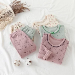 Custom Good Quality Winter Kids Girls 100 Cotton Pyjamas Pajamas Set Nightgowns