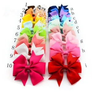Custom Grosgrain Ribbon Hair Bow Clip Hair Accessories Monogrammed Ribbon Hair Bows for Girls Kids Decor