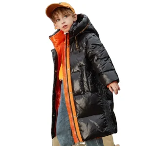 Custom High Quality Fashion Winter Warm Jacket Long Sleeve Outdoor Sports Boys’ Cotton Jacket