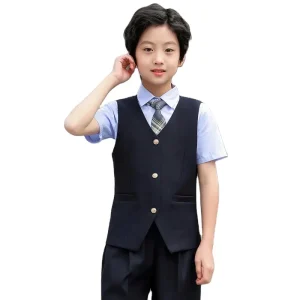 Custom High Quality Unisex School Uniform Blazer Waistcoat Vest Kids School Waist Coat