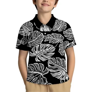Custom Island Hawaii Tropical Printed Kids Baby Boys Polo Shirt Tops Short Sleeve Toddler Baby Polynesian Children’s Clothing