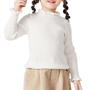 Custom Kid Knitted Solid Color Pullover Sweater