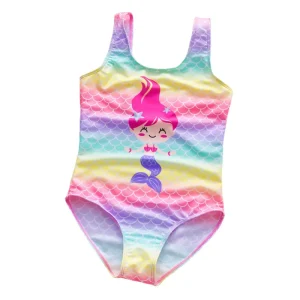 Custom Kid Swimwear Children’s Swimsuit Girls Color Gradient One-piece Swimsuit