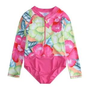 Custom Kid Swimwear One-piece Swimsuit Girls Swimsuit Floral Swimsuit Kids