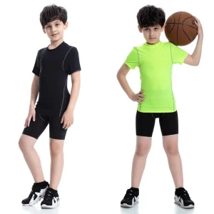 Custom Kids Base Layer Fitness Wear Breathable Training Clothing for Boys and Girls Basketball Football Yoga Sports