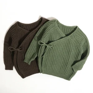Custom Kids Clothes Long Sleeve Knit Top Comfortable Embroidered Children Sweaters