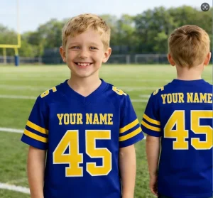 Custom Kids Football Jersey Personalized Youth Football Shirt with Name Number Boys Game Day Jersey Sports Team Gift