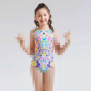 Custom Kids Girls 1-PC Professional Swim Training Swimsuit Swimwear Beachwear