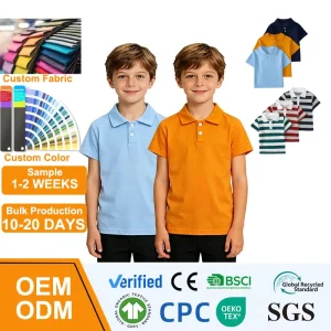 Custom Kids Polo Shirt School Uniforms for Boys and Girls Solid Summer Children Clothing Blank Boys Polo Shirt