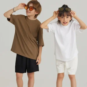 Custom Kids Summer Clothes Boys Short Sleeve Blank T-shirt Casual Cotton Children Tee Shirts