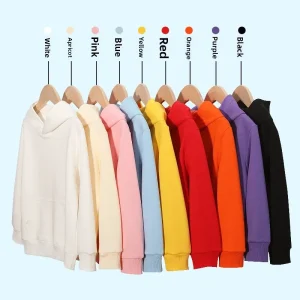 Custom Logo 350gsm 100% Cotton Kids Pullover Hoodie Boys Girls Solid Casual Autumn Long Sleeve Children Sweatshirt