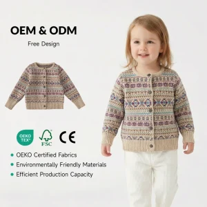 Custom Logo Autumn Kids Knitting Sweater Newborn Baby Girls Casual Girls Knitted Clothes Kids Girls Cardigan