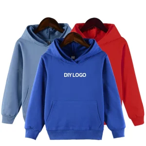 Custom Logo Children Terry Pullover Hoodie Sweatshirts Cotton Casual Kids Hoodie for Boys