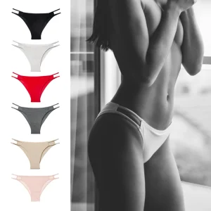 Custom Logo Extra Sizes Solid Colors Young Girls Women’s Underwear Brazilian-Style Cotton Cheeky Thong and G String Panties